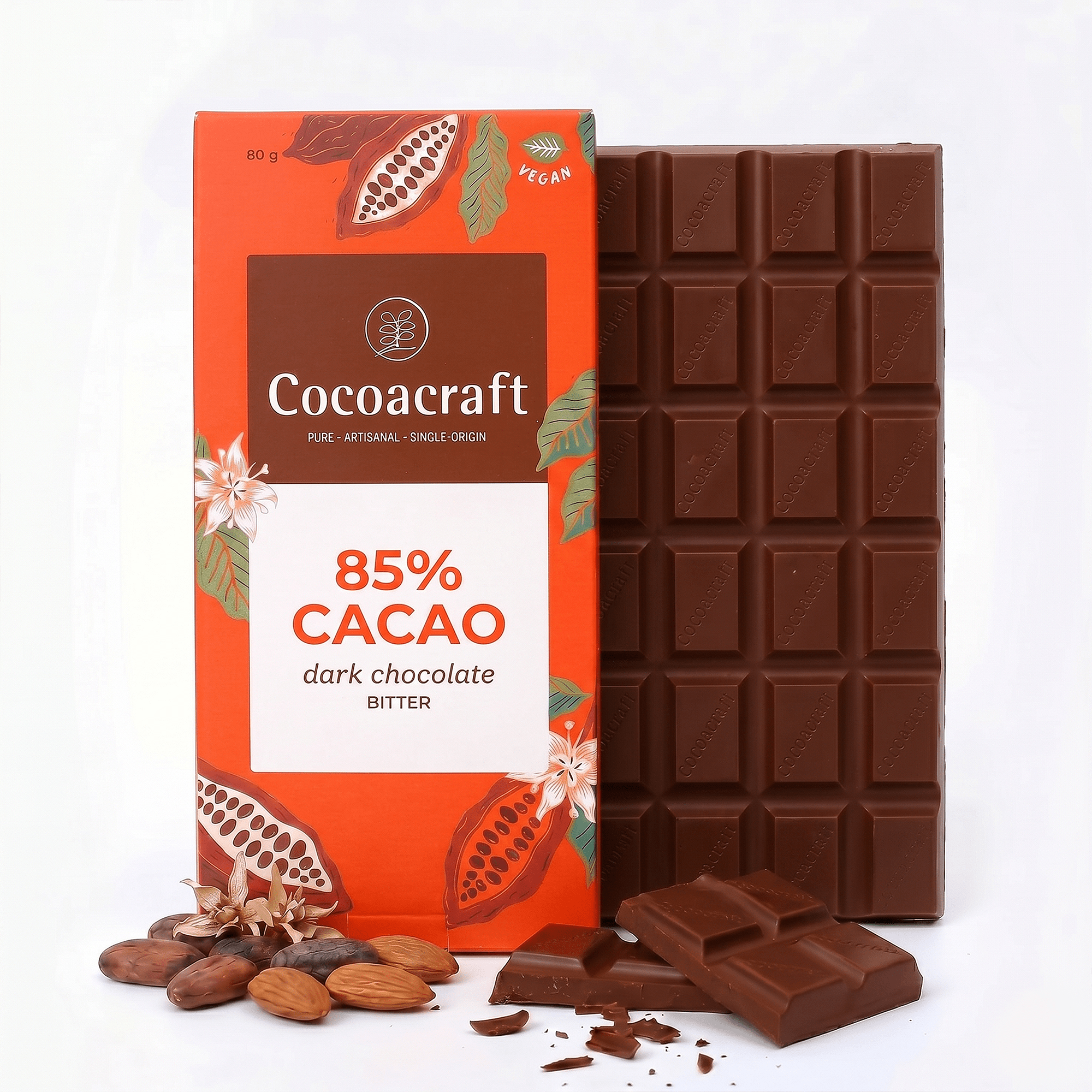 85% Cocoa Bitter Dark Chocolate Couverture | 80g – Cocoacraft