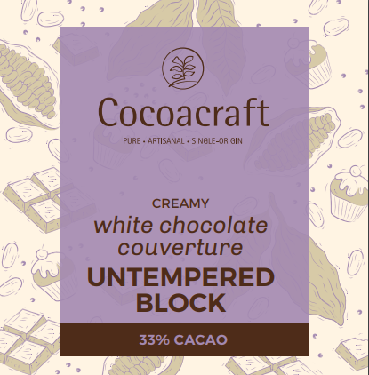 33% White Chocolate Couverture | Untempered Block | 2 kg
