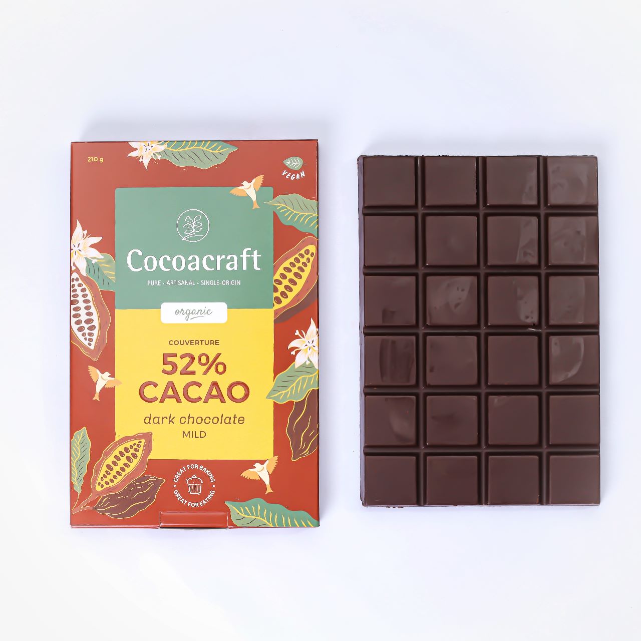 52% Dark Chocolate | Couverture | Organic | 210g