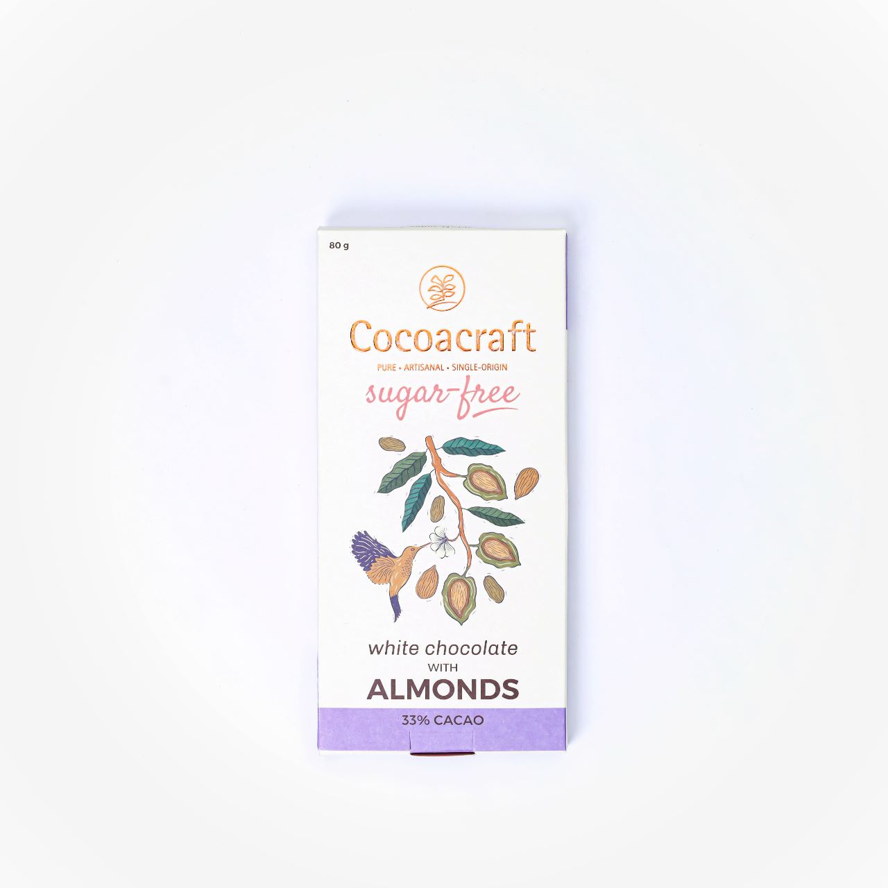 33% White Chocolate with Almonds | Sugar-free | 80g