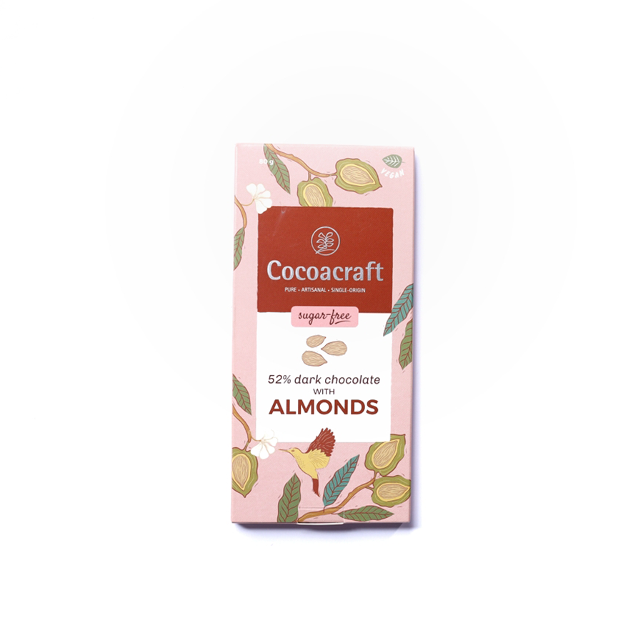 52% Dark Chocolate with Almonds | Sugar-free | 80g ( Shelf Life 5 months only)