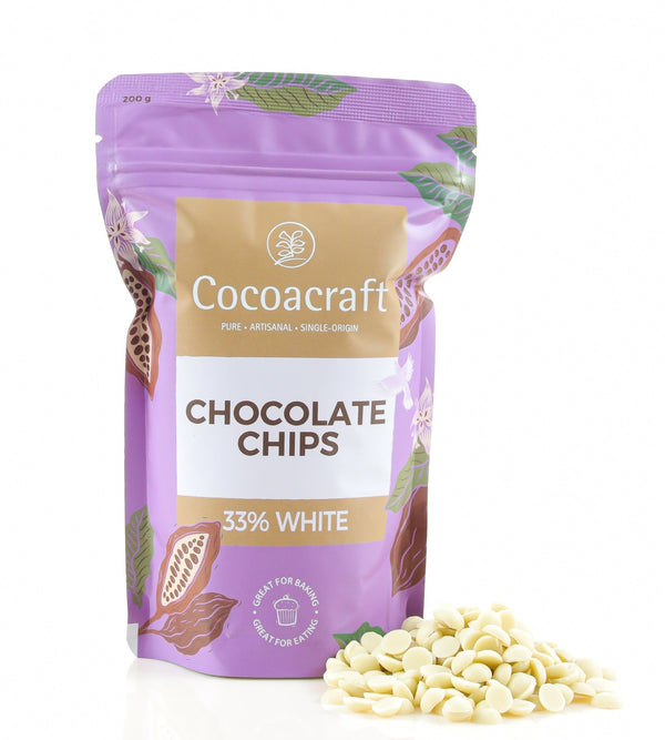 33% White Chocolate Chocolate Chips - Cocoacraft