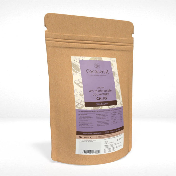 33% White Chocolate Chocolate Chips - Cocoacraft