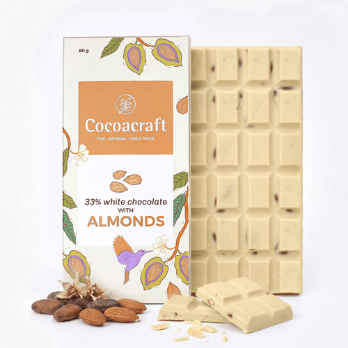 33% White Chocolate with Roasted Almonds | 80g