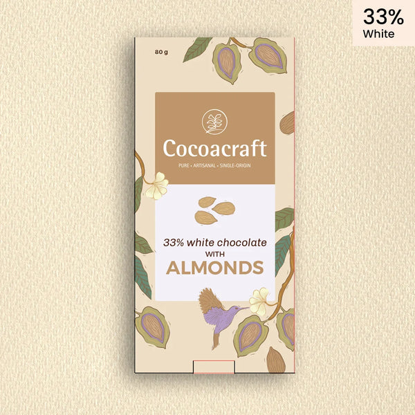 33% White Chocolate with Roasted Almonds | 80g