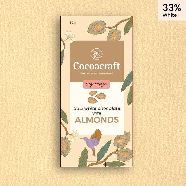 33%  White Chocolate with Roasted Almonds | Sugar Free | 80G