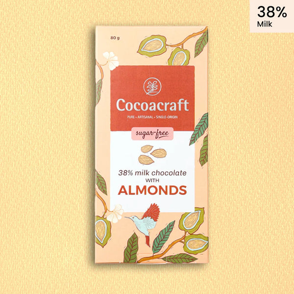 38% Milk Chocolate with Roasted Almonds | Sugar Free | 80G