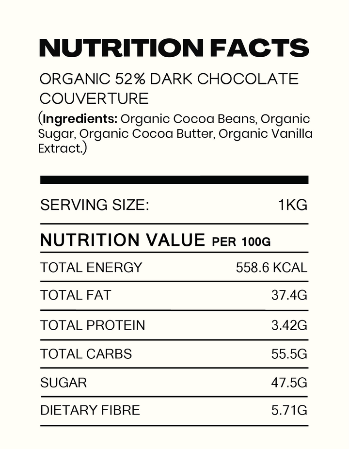 52% Cocoa Dark Chocolate Couverture | Organic - Cocoacraft