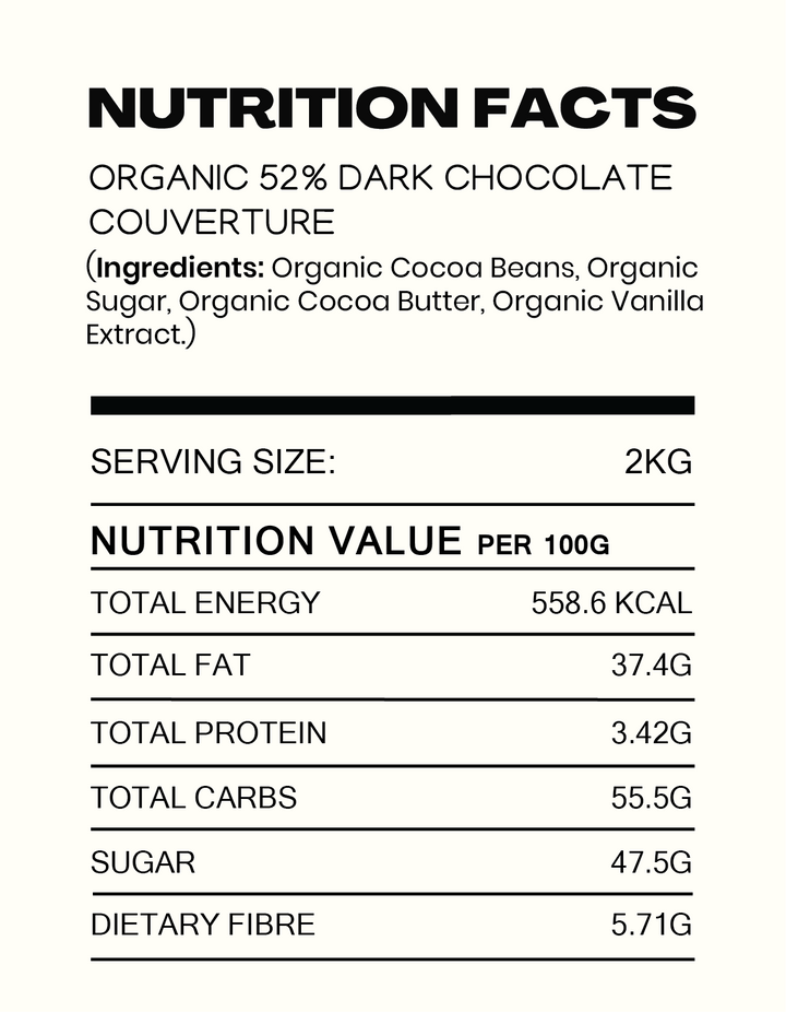 52% Cocoa Dark Chocolate Couverture | Organic - Cocoacraft