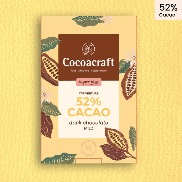 52%  Cocoa Dark Chocolate Couvertures | Sugar Free