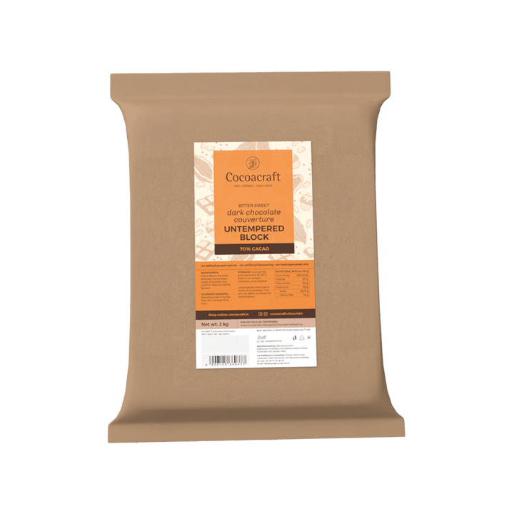 70% Cocoa Bitter sweet Dark Chocolate Couverture - Cocoacraft