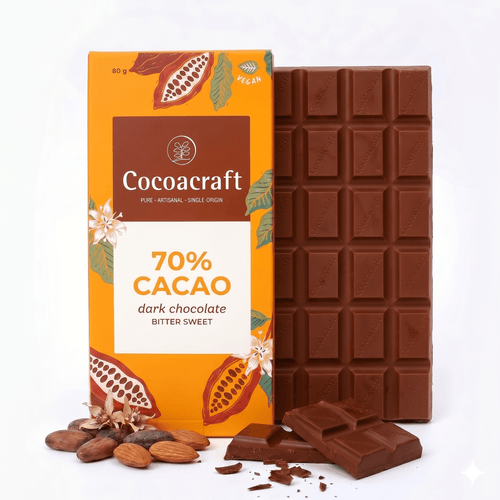 70% Cocoa Bitter sweet Dark Chocolate Couverture | 80g