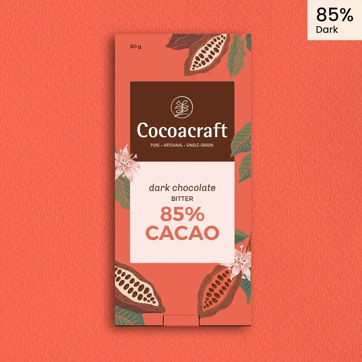 85% Cocoa Bitter Dark Chocolate Couverture | 80g - Cocoacraft