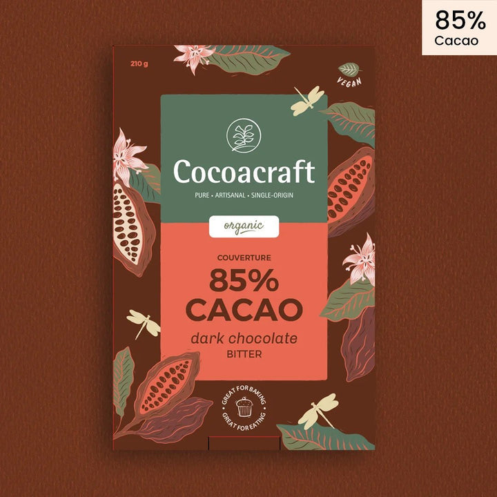 85% Cocoa Bitter Dark Chocolate Couverture | Organic - Cocoacraft