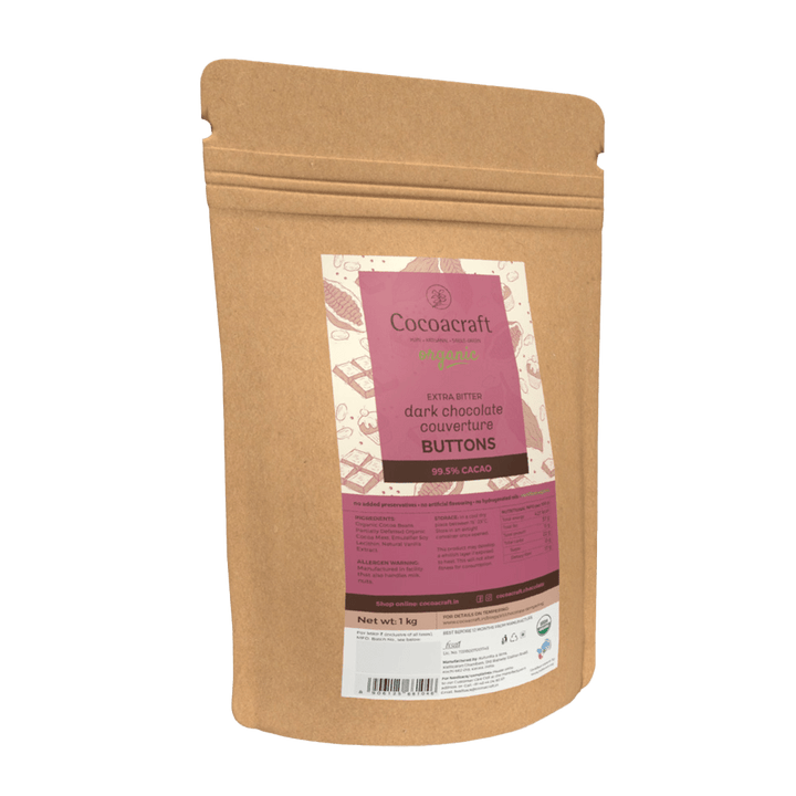 99.5% Cocoa Extra Bitter Dark Chocolate | Couverture | Organic - Cocoacraft