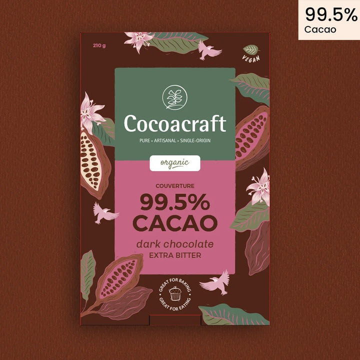 99.5% Cocoa Extra Bitter Dark Chocolate | Couverture | Organic - Cocoacraft