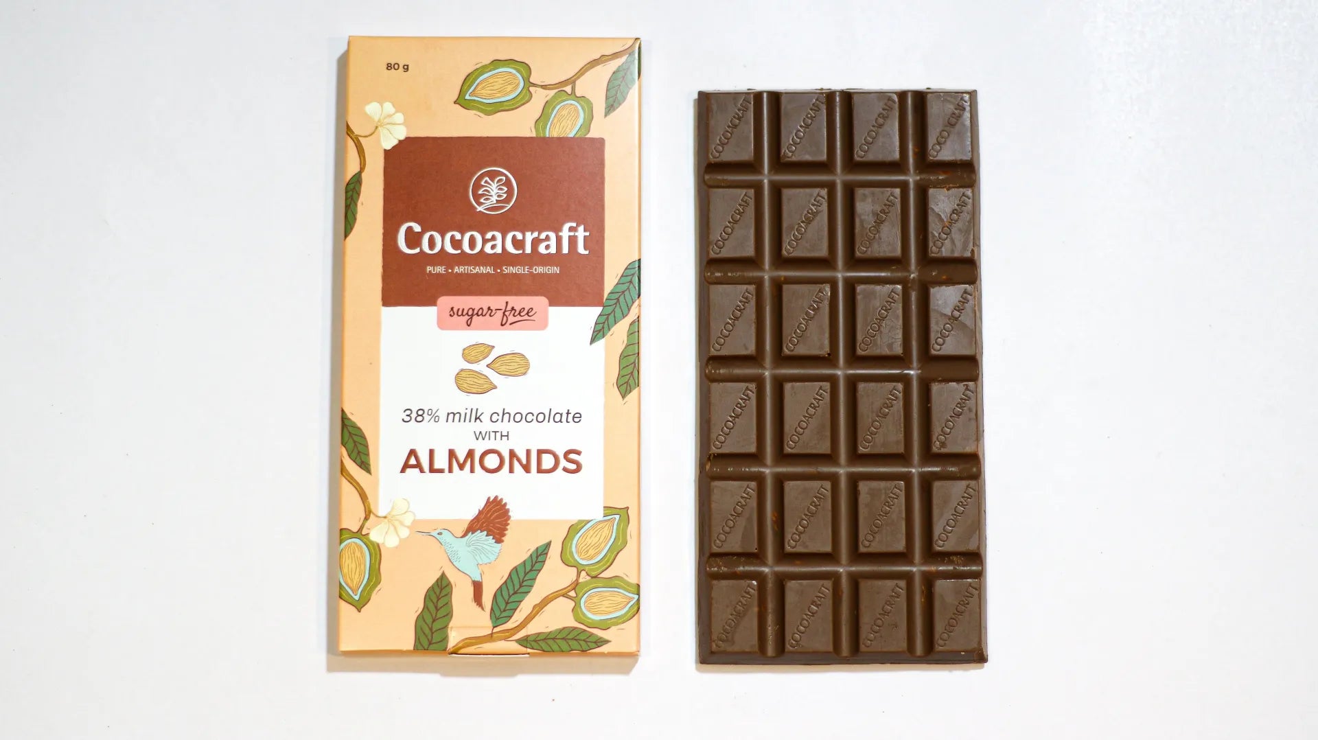 38% Milk Chocolate with Almonds | Sugar-free | 80g