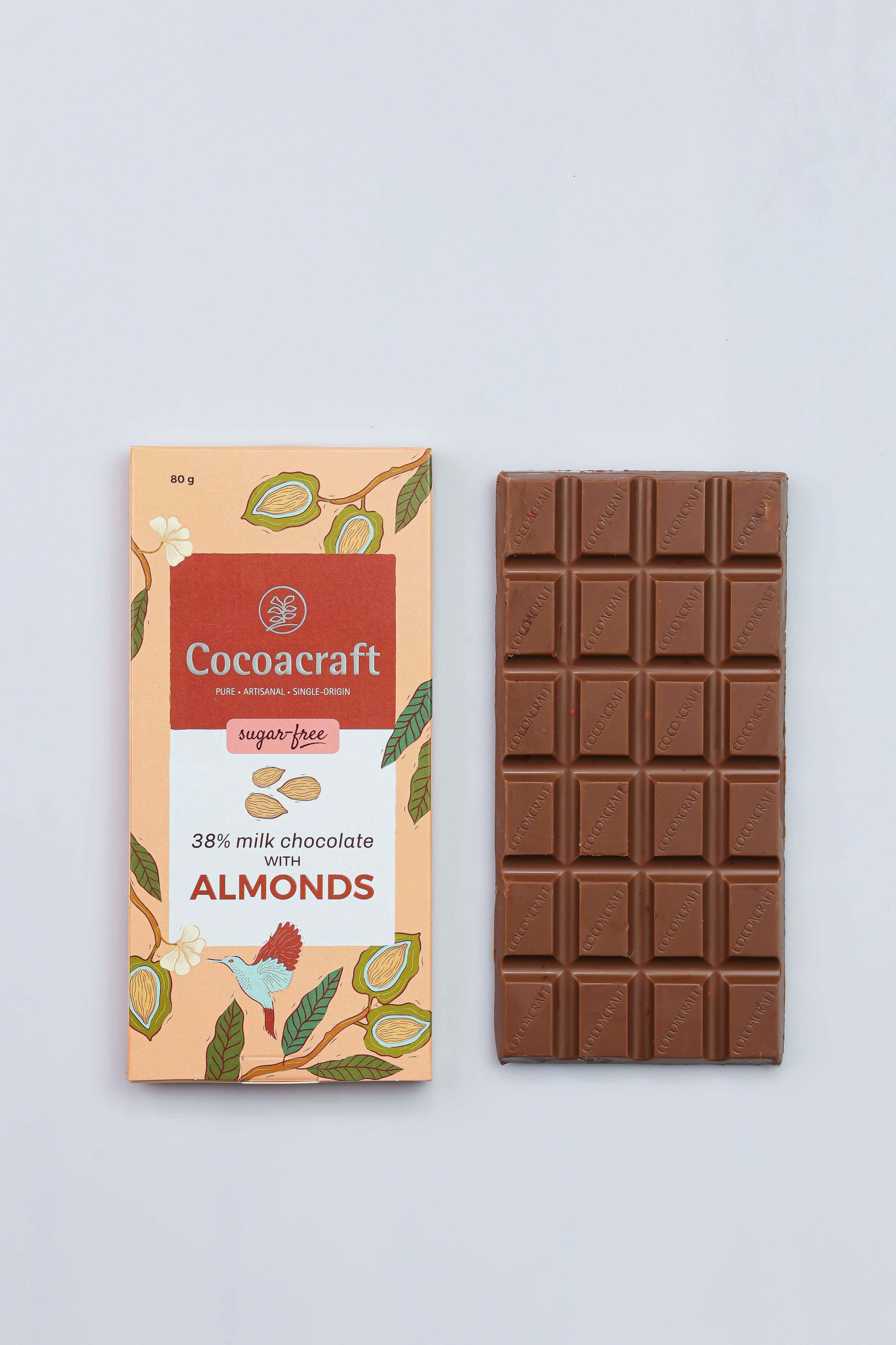 38% Milk Chocolate with Almonds | Sugar-free | 80g