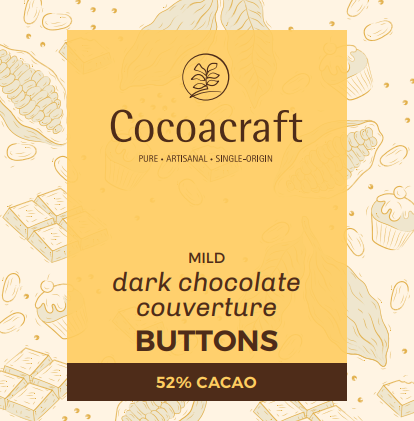 52% Dark Chocolate Couverture | Buttons | 1kg