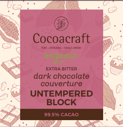 99.5% Dark Chocolate Couverture | Untempered Block | Organic | 2kg