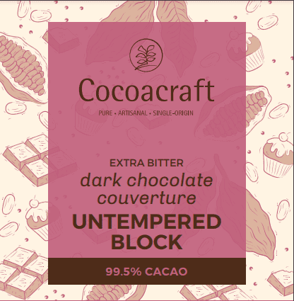 99.5% Dark Chocolate Couverture | Untempered Block | 2kg