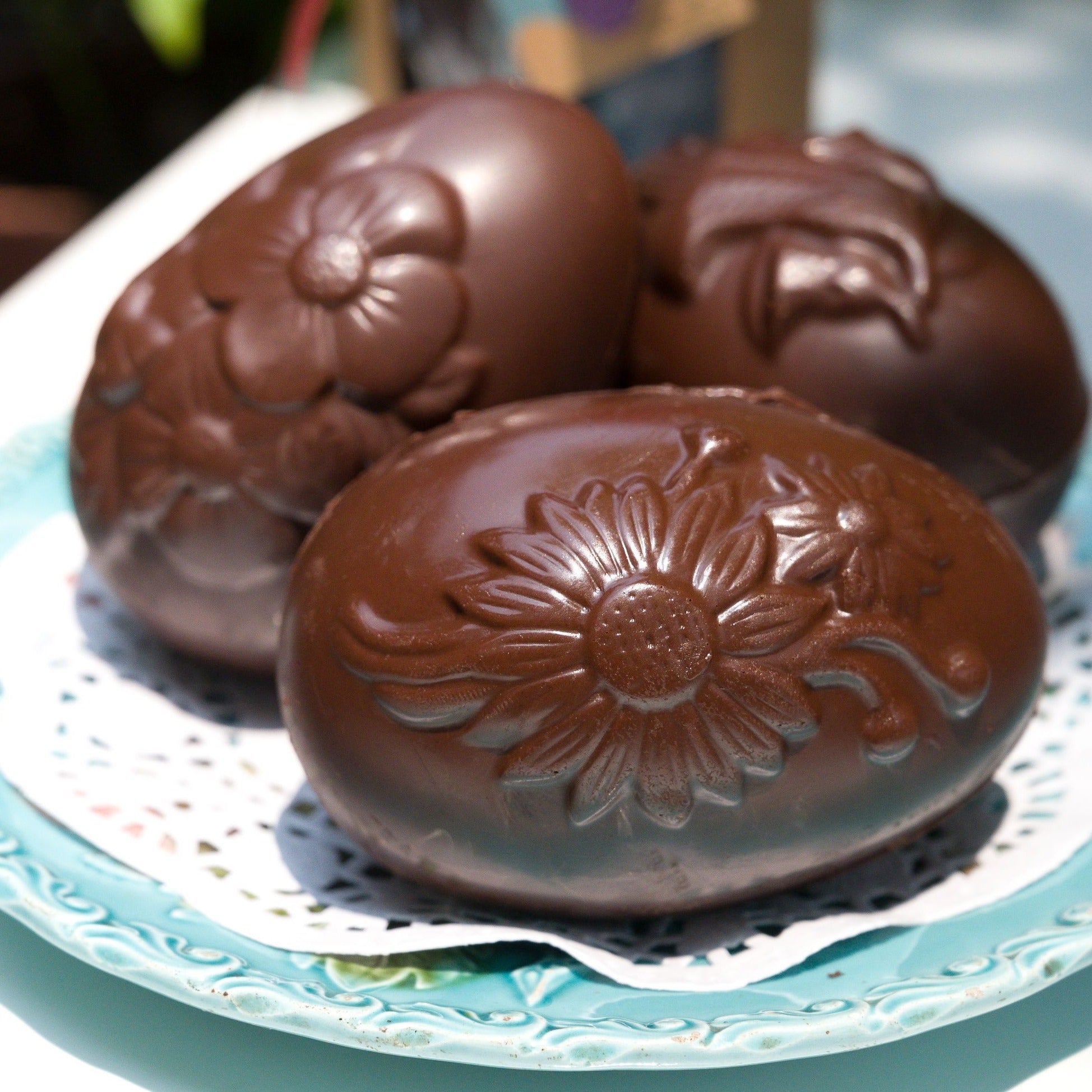 Chocolate Easter Egg filled with Chocolate Almond Eggs